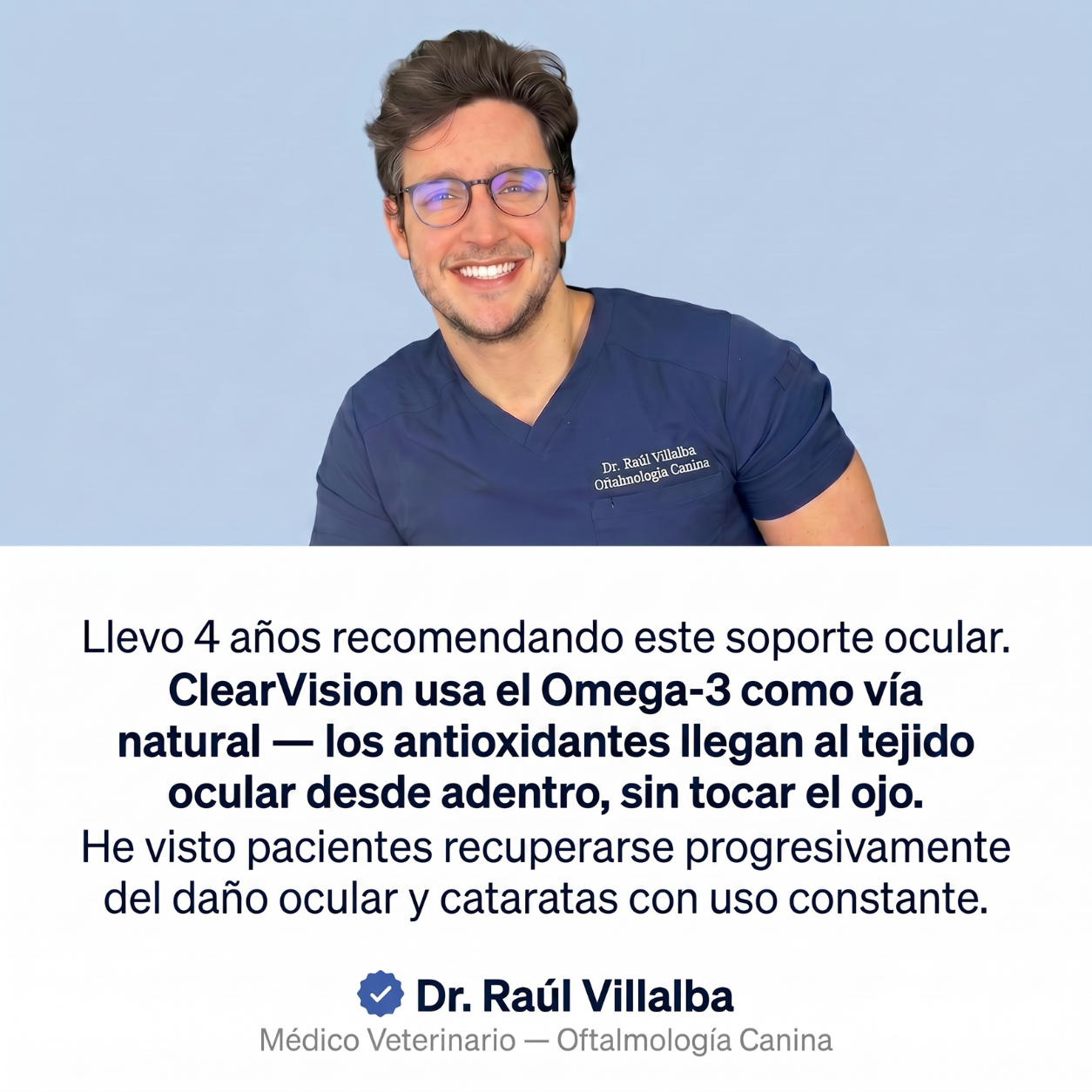 ClearVision™️ Favorece una visión más nítida en tu perro y reduce el daño