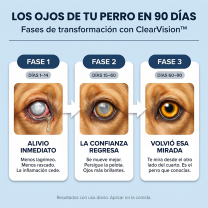 ClearVision™️ Favorece una visión más nítida en tu perro y reduce el daño
